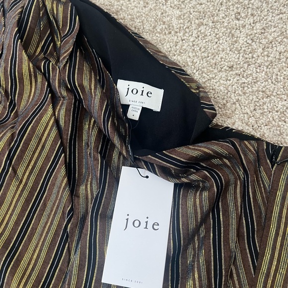 NWT Joie Tinsley One Shoulder Metallic Stripe Dressy Romper Size S - Picture 4 of 4